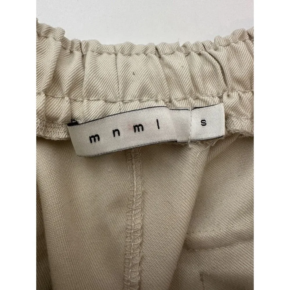 MNML  Black  Polyester  Drawstring Walking Shorts  with Pockets‎ Small Beige